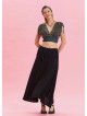 Black Casual Skirt with Waist Tie 4497